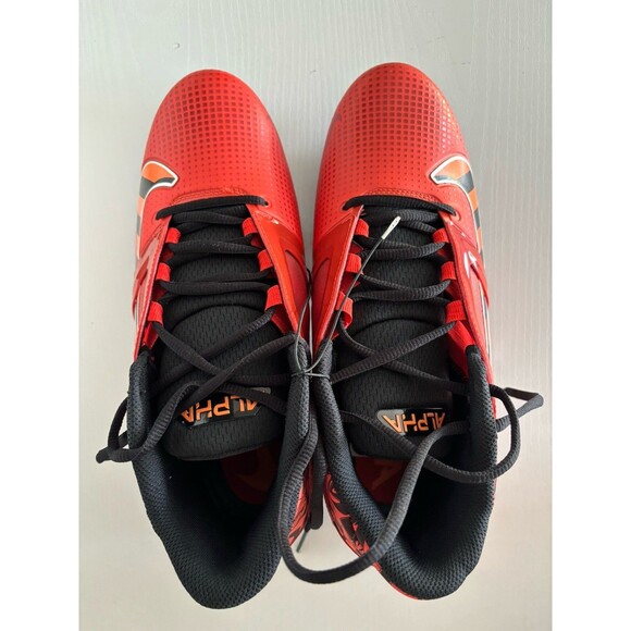 Size 9.5- Nike Alpha Menace 4 Pro  Red Black Football Cleats | FQ3984-600 main image 9